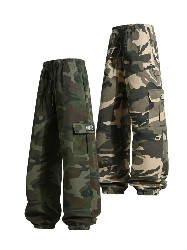 Mens Camouflage Military Fashion Long Pants Comfortable Loose Work Casual Sports Trousers For Daily Wear