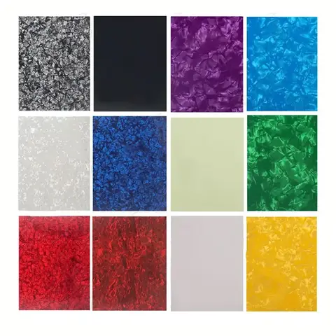 1pc Pickguard Blank Sheet Celluloid PVC Muticolor Acoustic Guitar Pick Guard Blank Material Sheet Self-Adhesive 15x11cm/20x17cm
