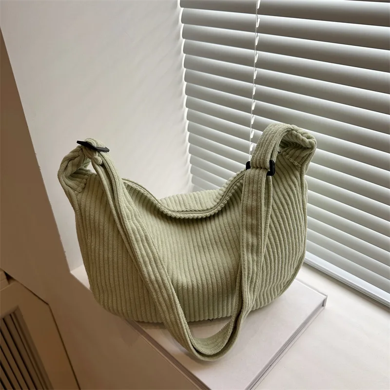 

Повседневные легкие вельветовые сумки-бродяги на плечо для женщин, простые однотонные женские сумки через плечо, модные женские дорожные сумки-тоут