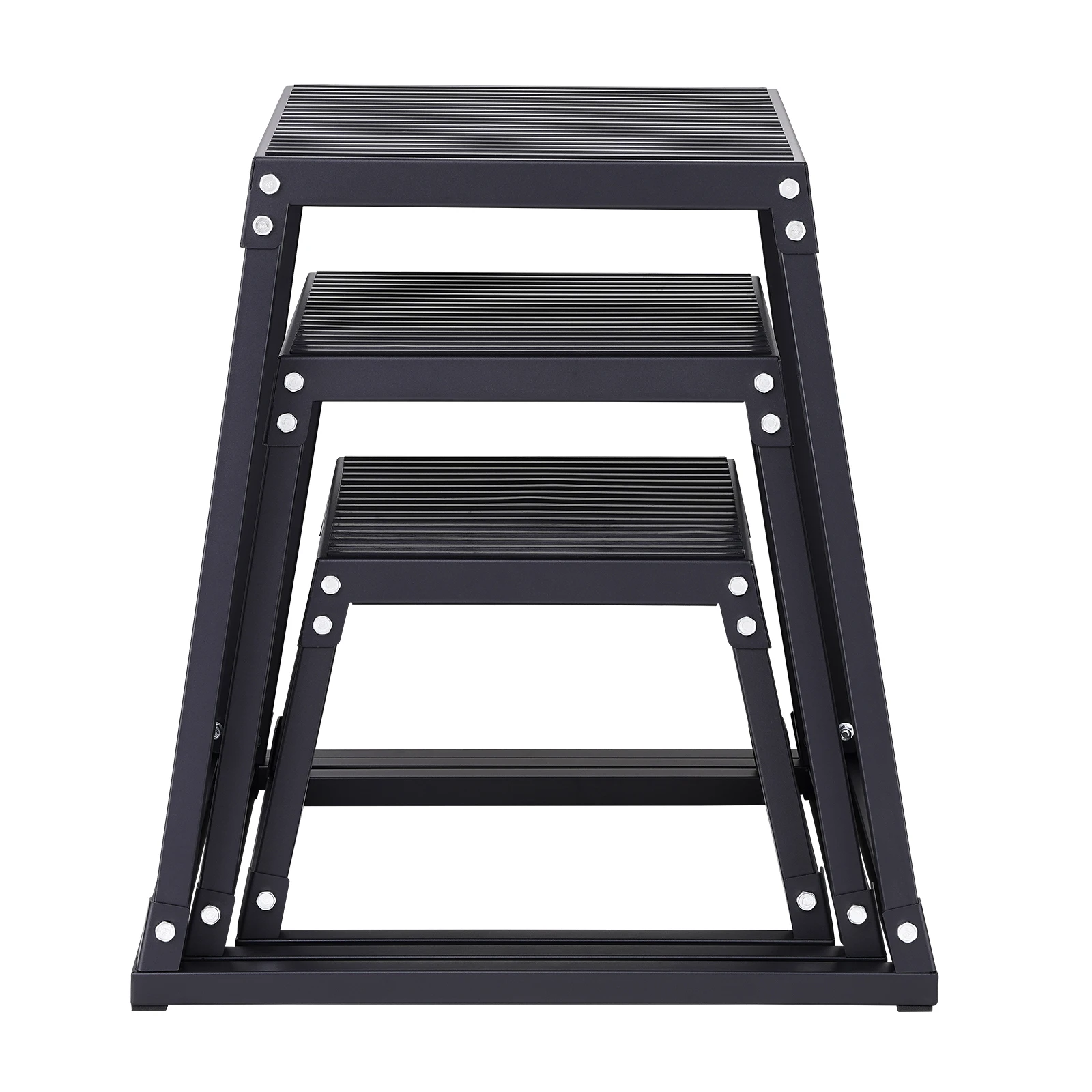 SucceBuy 12/18/24/30inch Plyometric Jump Box Plyo Box Platform Black For Home Gym Training Conditioning Strength Training 3/4pcs