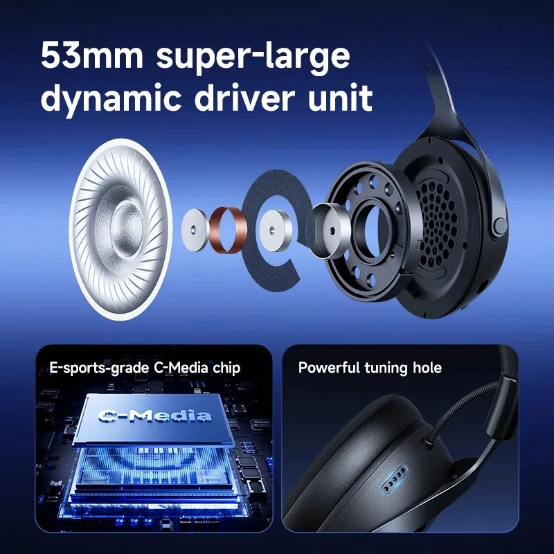 MCHOSE X9 juego inalámbrico 7,1 auriculares Bluetooth 2,4G tres modos 53mm papel de aluminio diafragma de polímero auriculares de regalo eSports