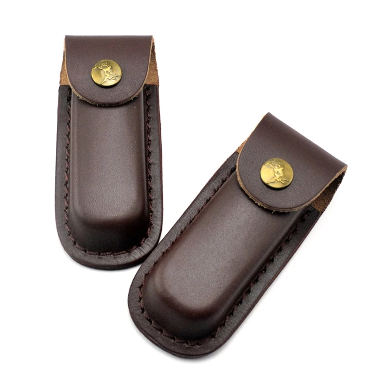 Leathers Knife Pouches Handmade Knife Holsters Belt Loop Case Holder Bag Folding Knife Sheath for Cutting Tool Carriers