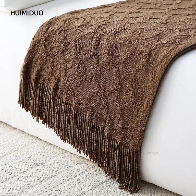 Bed Runner Cozy Comfort Blanket  Knitted Bedspread Soft Sofa Chair Throw 130x240 Warm Home Decorations