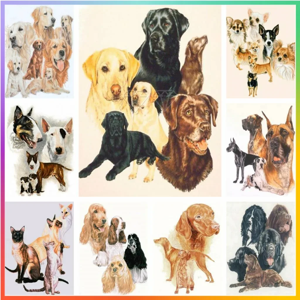 1PC frameless Animal Cat Dog Bulldog Corgi Poodle Diamond Painting Mosaic 5d Art Stitch Offers Puzzle Drawing Stich Decor Handcr