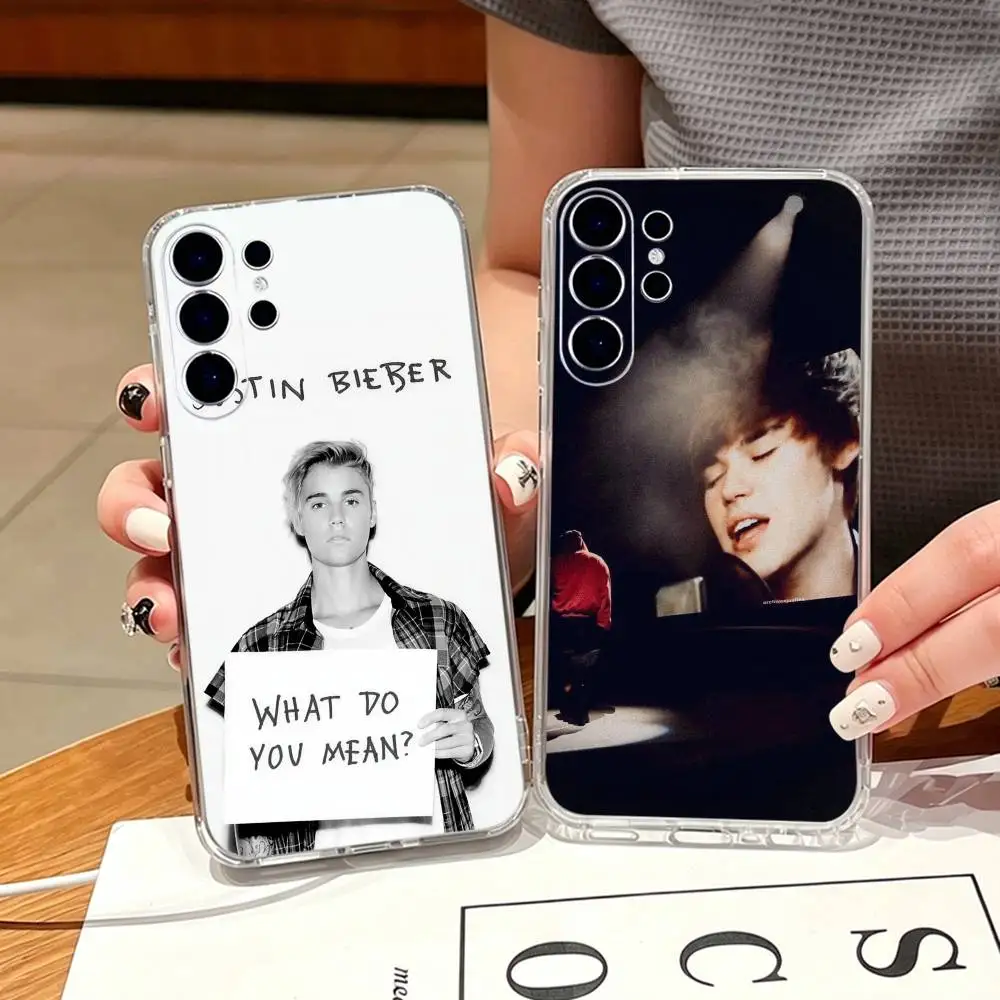 Justin Bieber  Phone Case For Samsung S25,S24,S21,S22,S23,S30,Ultra,S20,Plus,Fe,Note,10,9,5G Transparent Cover