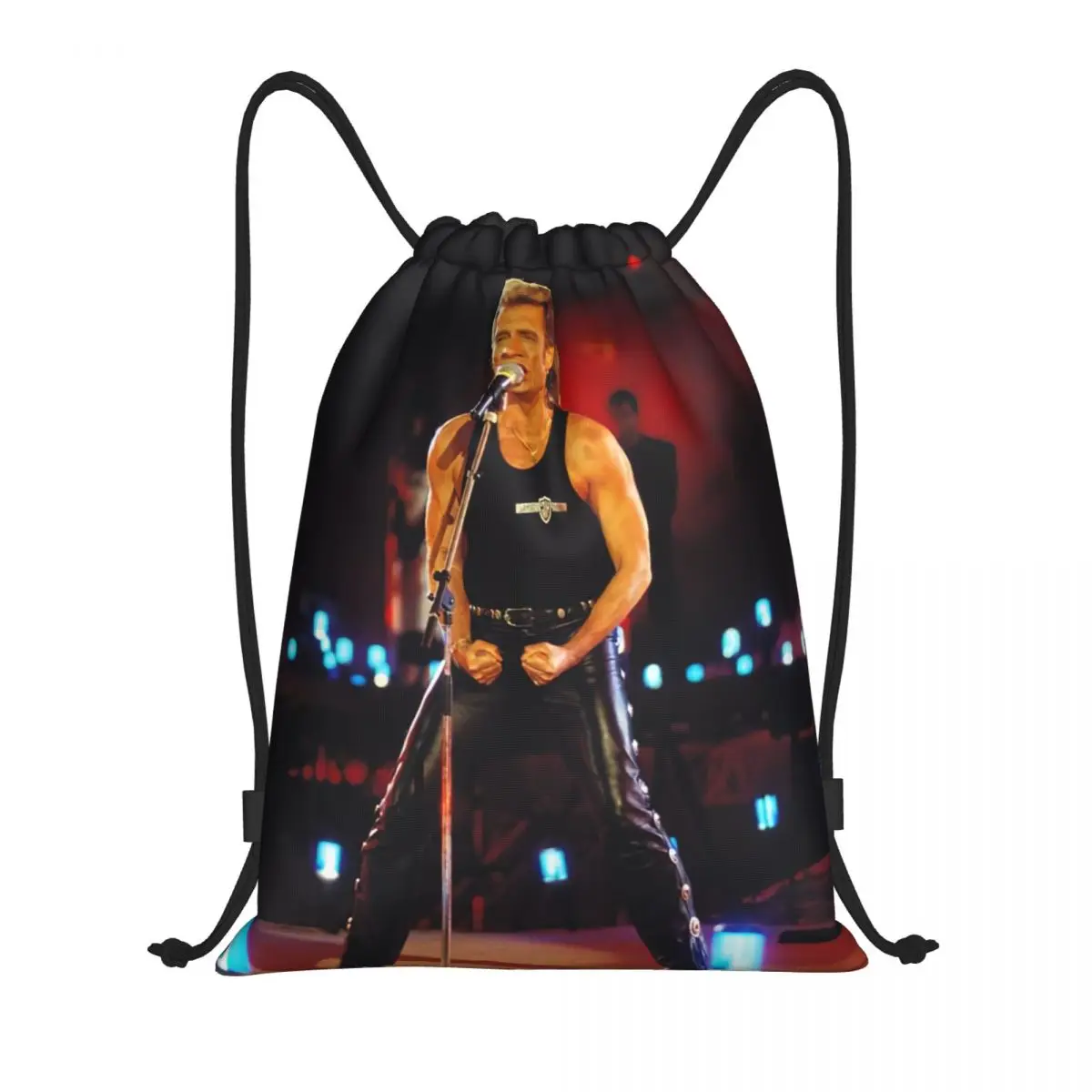 Singer Johnny Halliday France Drawstring Bag Women Men Portable Sports Gym Sackpack French Rock Music Training Storage Backpacks