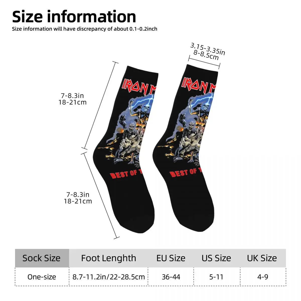 Iron Maidens Stockings Design Harajuku Socks Autumn Non Skid Socks Couple Outdoor Sports Breathable Socks