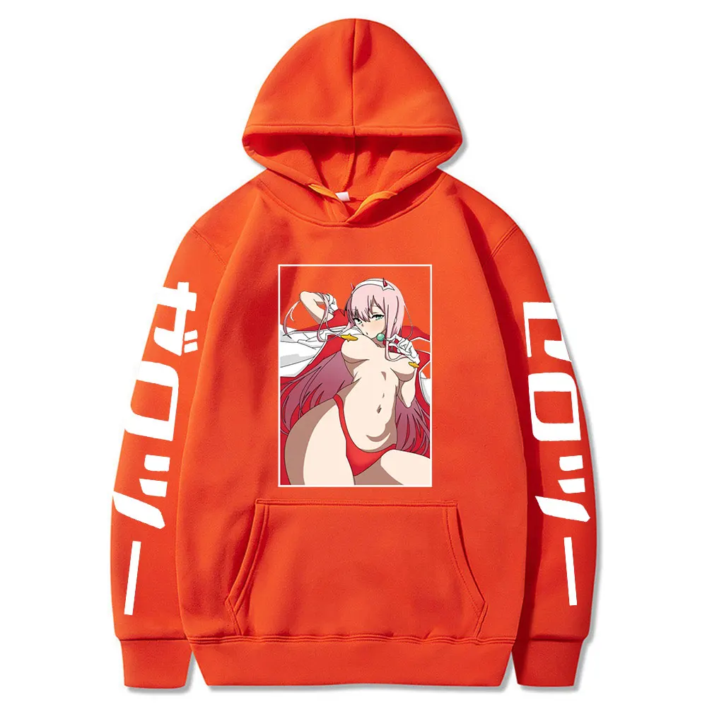 Autumn Hoodies Anime Zero Two Print Pullover Hoodie Women Men Oversized Hoody Harajuku Y2k Hoodie Casual Unisex Sweatshirt Coat