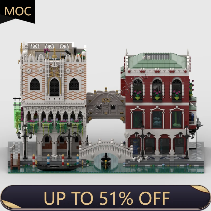 

10262 шт. MOC City Street Views модульные паламы и мосты строительный блок «сделай сам» образовательная сборка детская игрушка подарок на день рождения