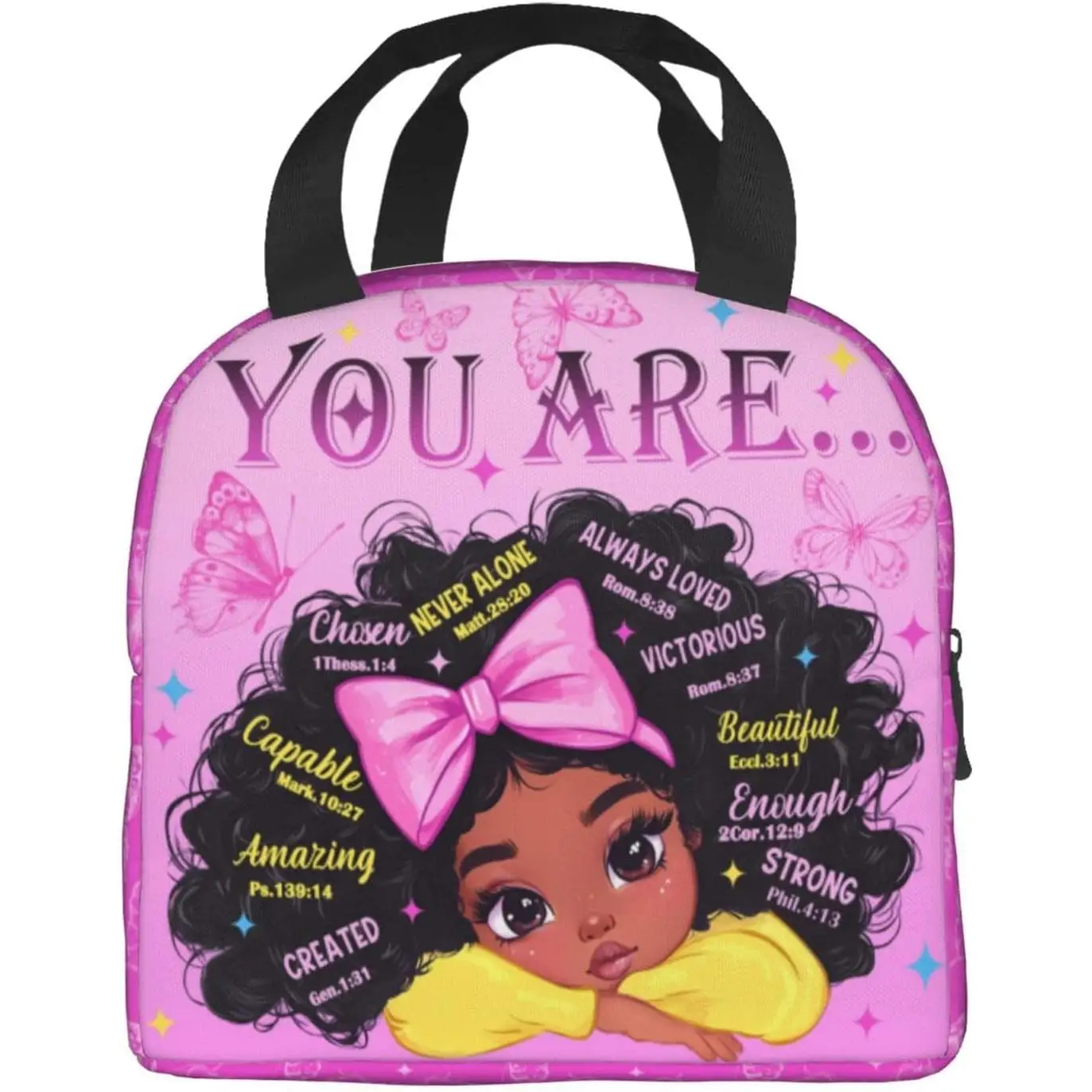 

Симпатичная африканская черная сумка для обеда для женщин, черная сумка для обеда в афроамериканском стиле, фиолетовые волшебные сумки для обеда для взрослых женщин.