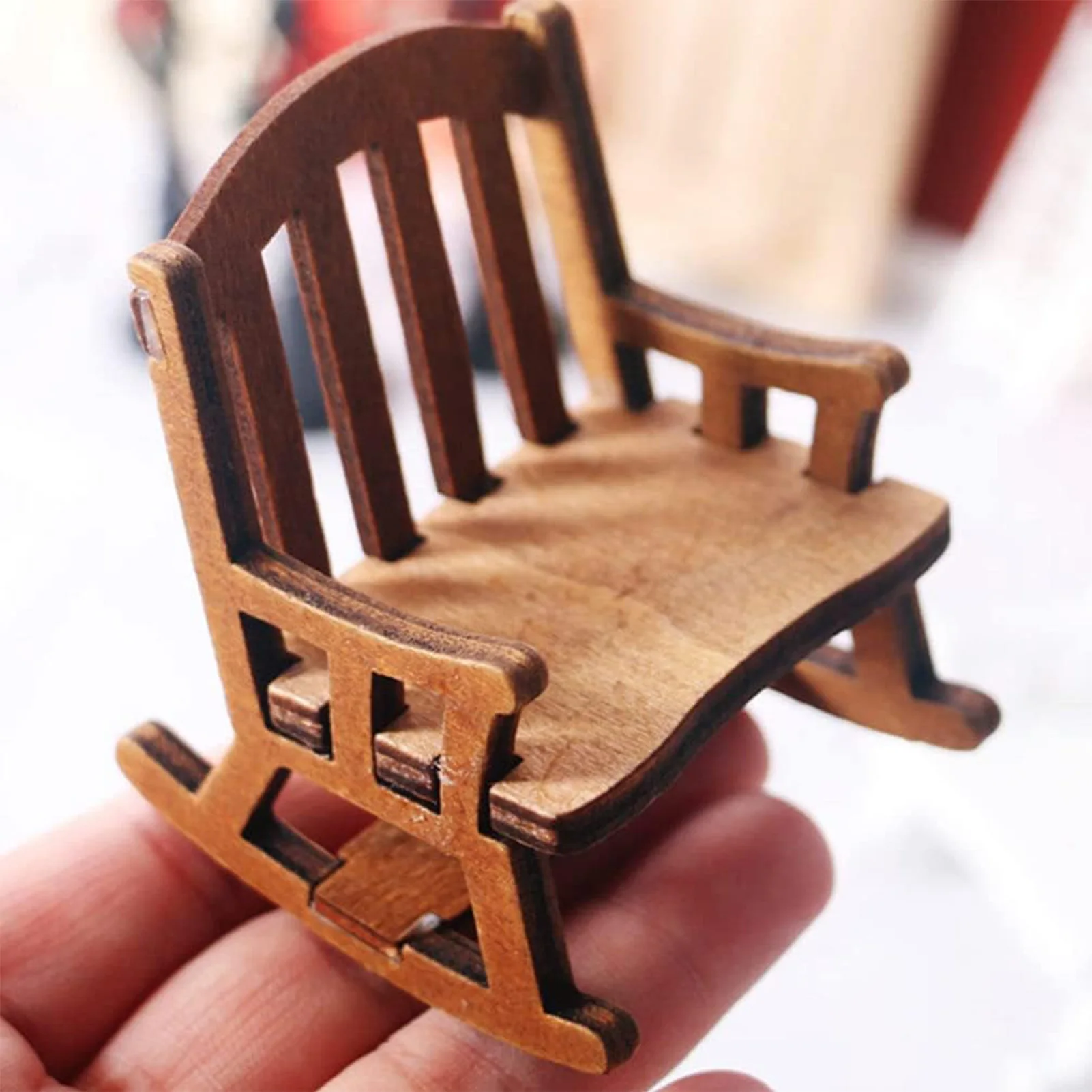 Christmas Doll House Chair Ornament Vintage Miniature Model Chairs for Xmas Living Room Partys Gifts Decor