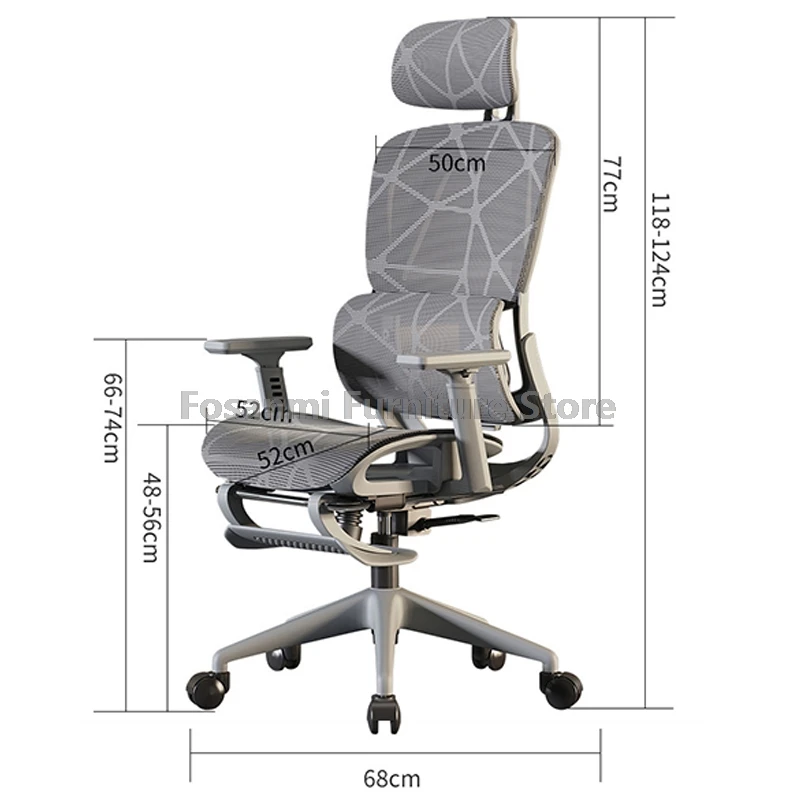 Sedia da ufficio per computer in rete traspirante con braccioli e supporto lombare Sedia da scrivania ergonomica regolabile Sedia da gioco per la casa