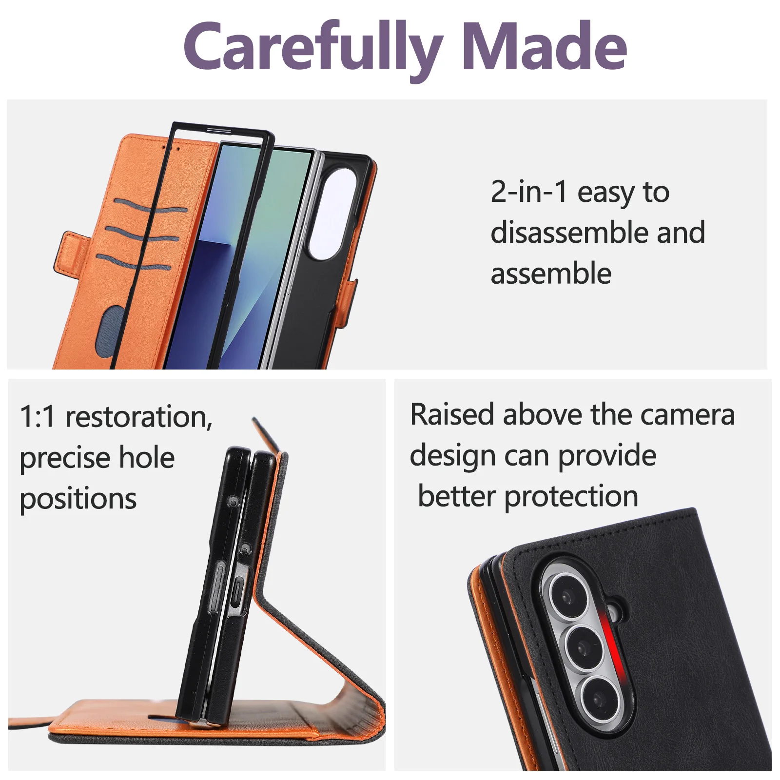 Flip Retro Leather Wallet Phone Case for Samsung Galaxy Z Fold 8 Ultra 7 6 5 4 Fold7 Wrist Strap Card Slot Holder Stand Cover view 4