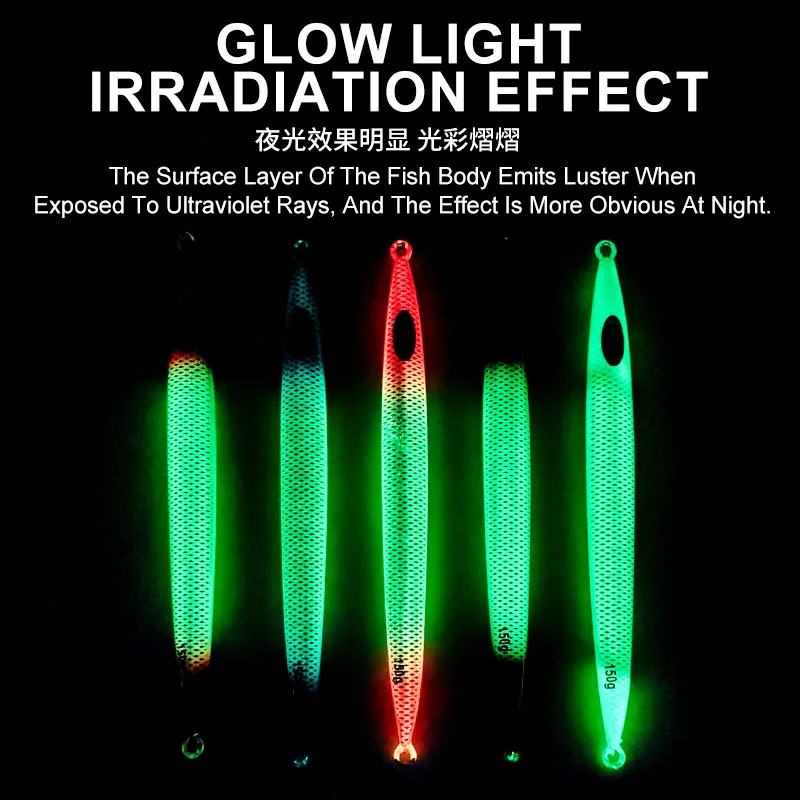 لوحة معدنية كبيرة في أعماق البحار، طُعم سمك الشبوط الرصاص البطيء، 120 جرام - 1000 جرام، الأشعة فوق البنفسجية المضيئة، وظل تونة الصيد البحري، طُعم القارب الأحمر. #4