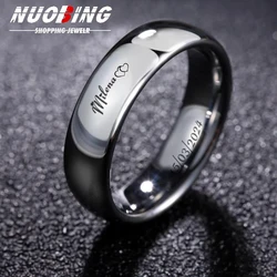 Personalized Name Ring Stainless Steel Ladies Romantic Couple Promise Men Custom Jewelry For Valentine's Day Gifts