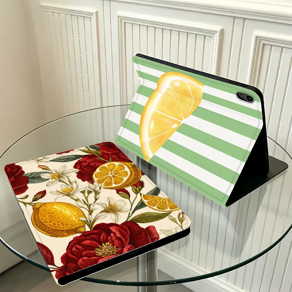 With Pencil Holder Case for Apple iPad 10th 7/8/9th Air 11 13 M4 M3 M2 A16 2026 Pro11 13 Air 4/5/6th Floral Red Flower