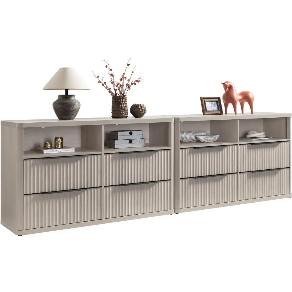 

Dresser for Bedroom Dressers amp Chests of Drawers with 4 Drawers Large Modern Dresser for Closet with Open Shelf Fluted Wide T