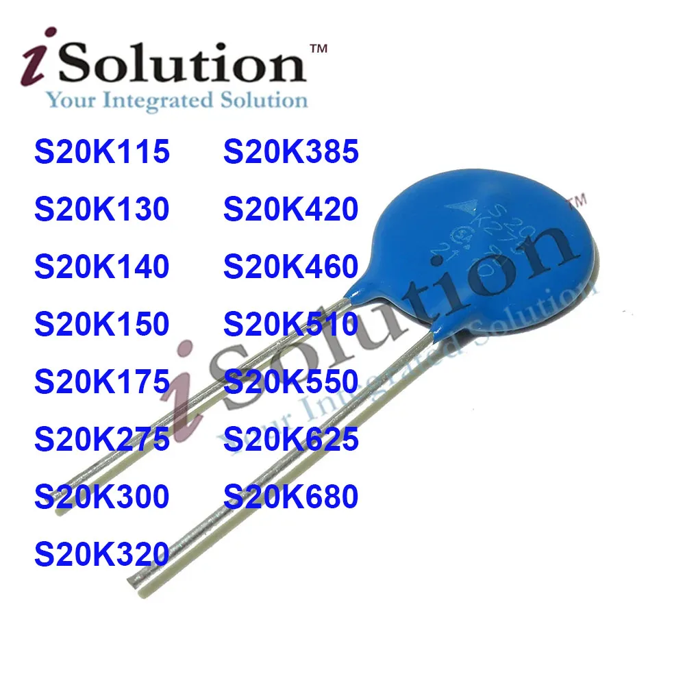 (10pcs)New and Original 20mm Varistor S20K130 S20K140 S20K150 S20K175  S20K275 S20K300 S20K320 S20K385 S20K510 S20K550 S20K625