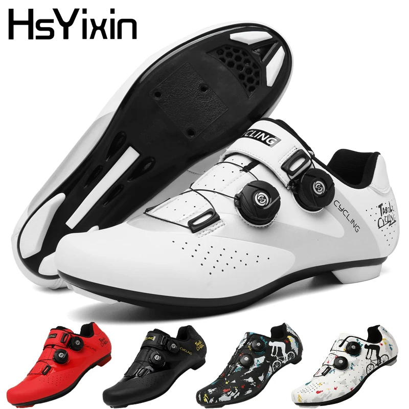 

HsYixin Professional Road Bike MTB Cycling Shoes Men's Women's Racing Self-Locking Speed Sneakers Non-Slip Flat MTB Bike Shoes