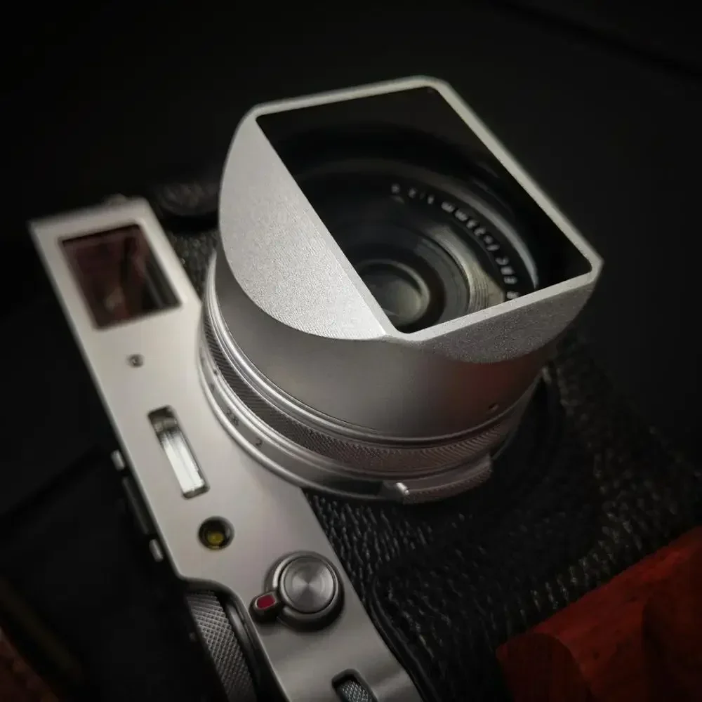 Metal Square Hood With 49nn Adapter Ring For Fujifilm FUJI X100V X100VI X100F Square Lens Hood with 49mm UV Filter