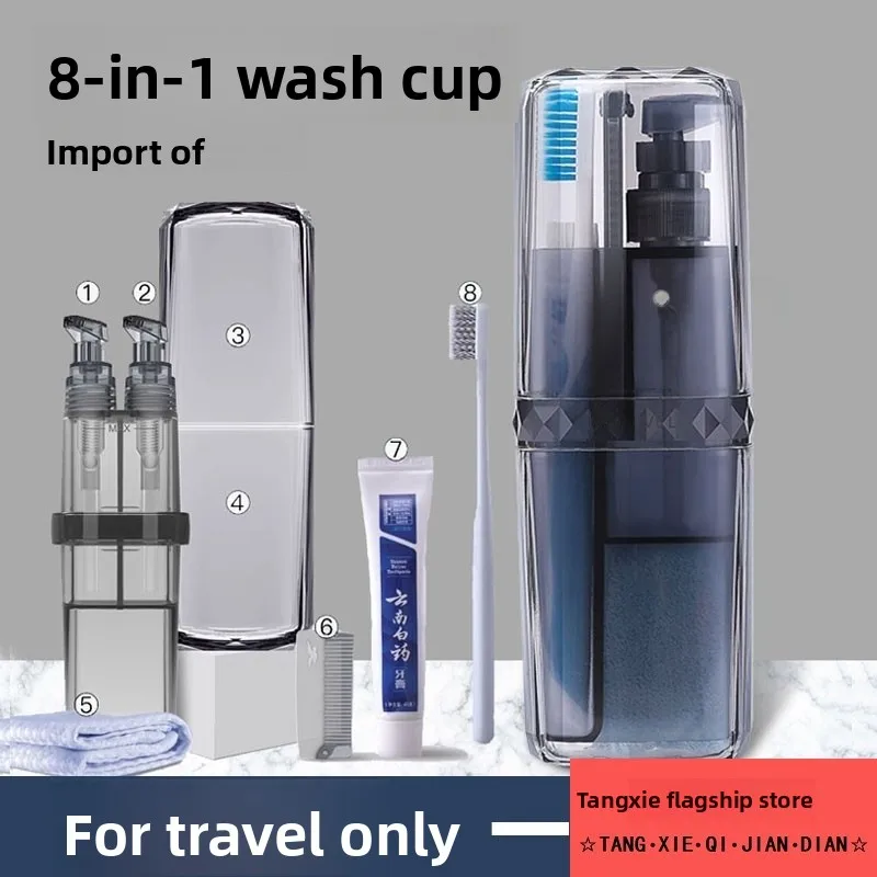 

High-Quali Tee-In-One Portable Travel Toothbru Cup Multifunctional Tootaste Storage Wa Set Creative Batoom Acc...