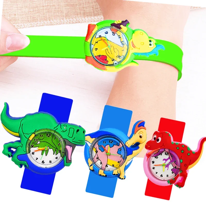 48 Stile digitale Kinderuhr, niedliche 3D-Cartoon-Tier-Slap-Armbanduhren für Jungen und Mädchen, Geschenke, Kinder-Quarz-Armbanduhren