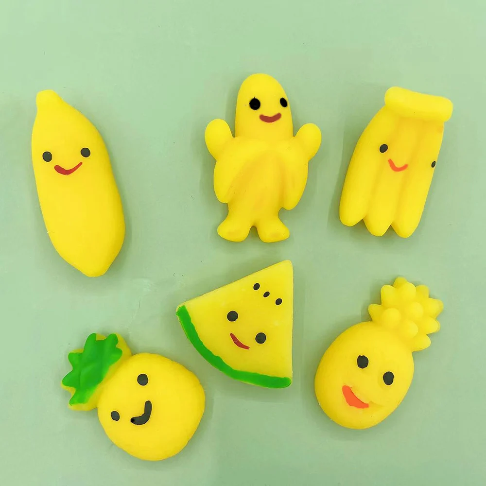 Silicone world 5/10Pcs/set Soft Glue Stress Relief Toys Fruits Squishy Toys Party Easter Gifts for Adults Kids Stress Relief Toy