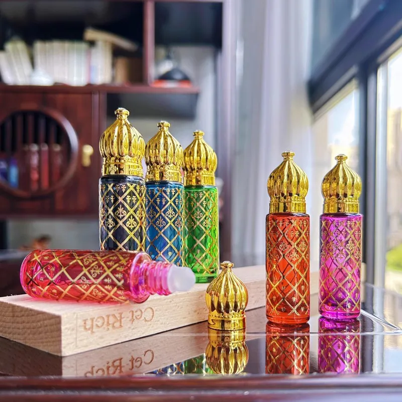 8ml Perfume Rolling Bead Bottles Electroplating Process Refillable Travel Use Portable Essential Oil Perfume Subpackage Bottles