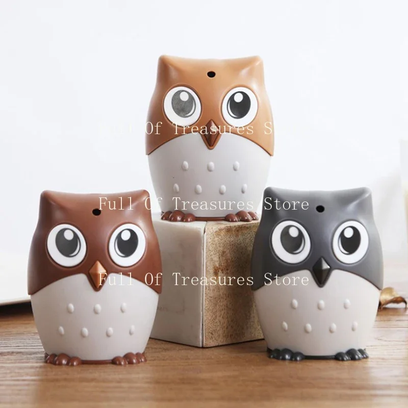 Cartoon Owl Toothpick Holder Desktop Automatic Toothpick Dispenser Tooth Pick Container Automatically PressToothpick Holder 1Pc