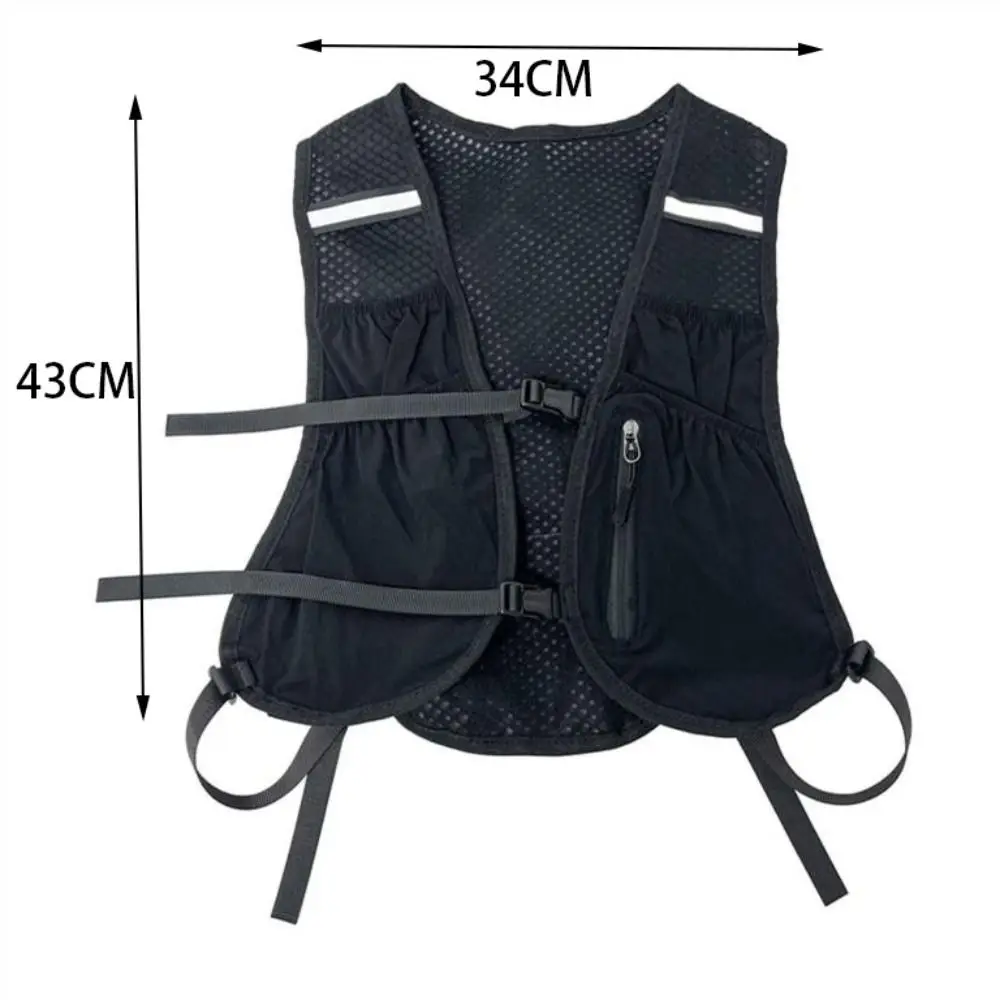 mit reflektierenden Streifen, Laufweste, leicht, atmungsaktiv, Laufwasserflasche, Aufbewahrungsweste mit Handytasche aus Nylon