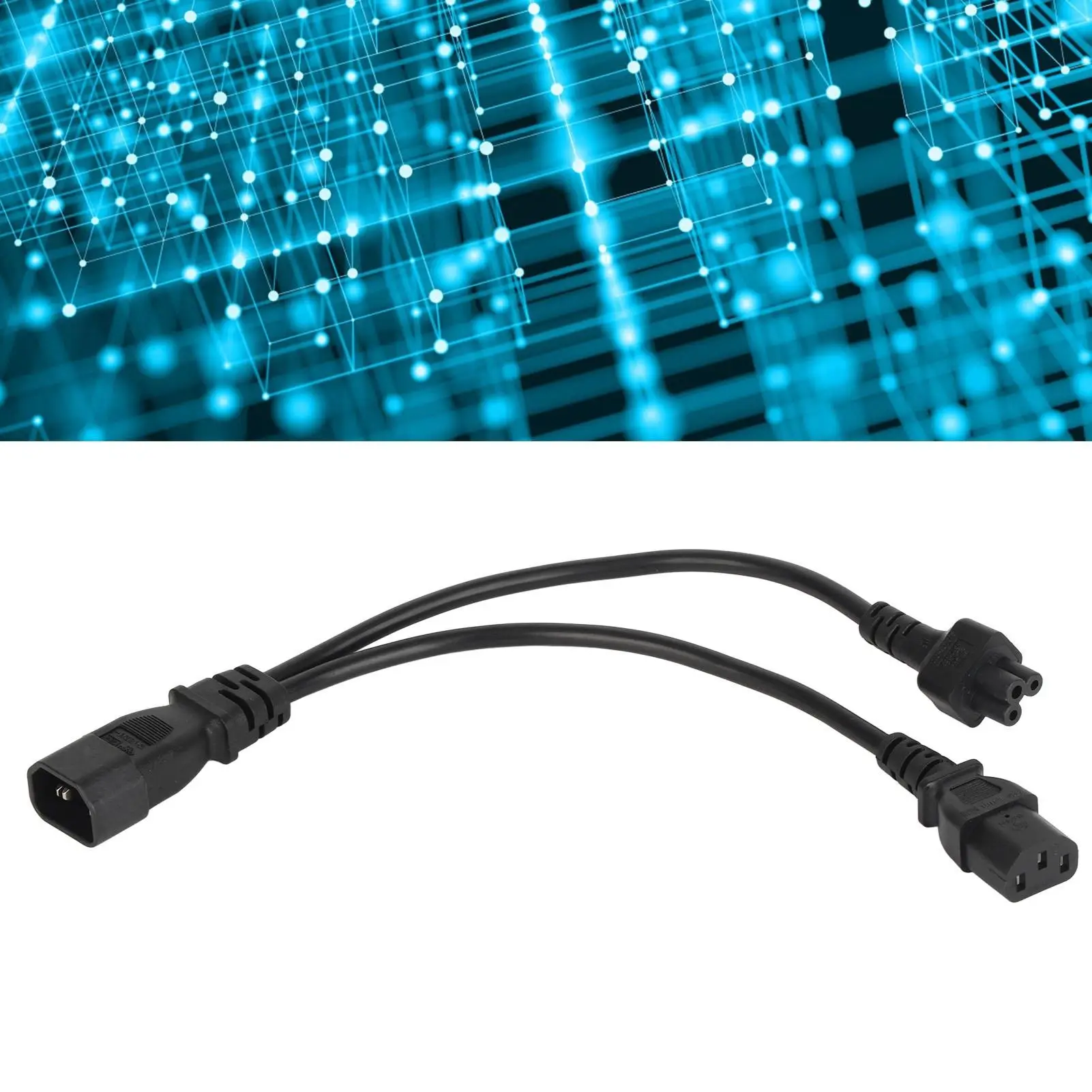 Y Splitter Power Cord IEC 320 C14 Male  C13 & C5 Female Adapter Cable 10 250V Connector