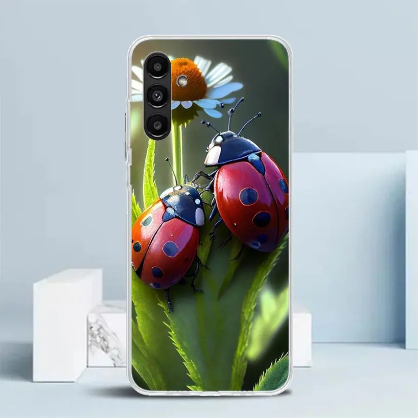 Insect Seven-Star ladybug Phone Case For Samsung Galaxy A55 A54 A52 A53 A15 A14 A12 A13 A25 A24 A22 A23 A35 A34 A32 A33 A04S A02