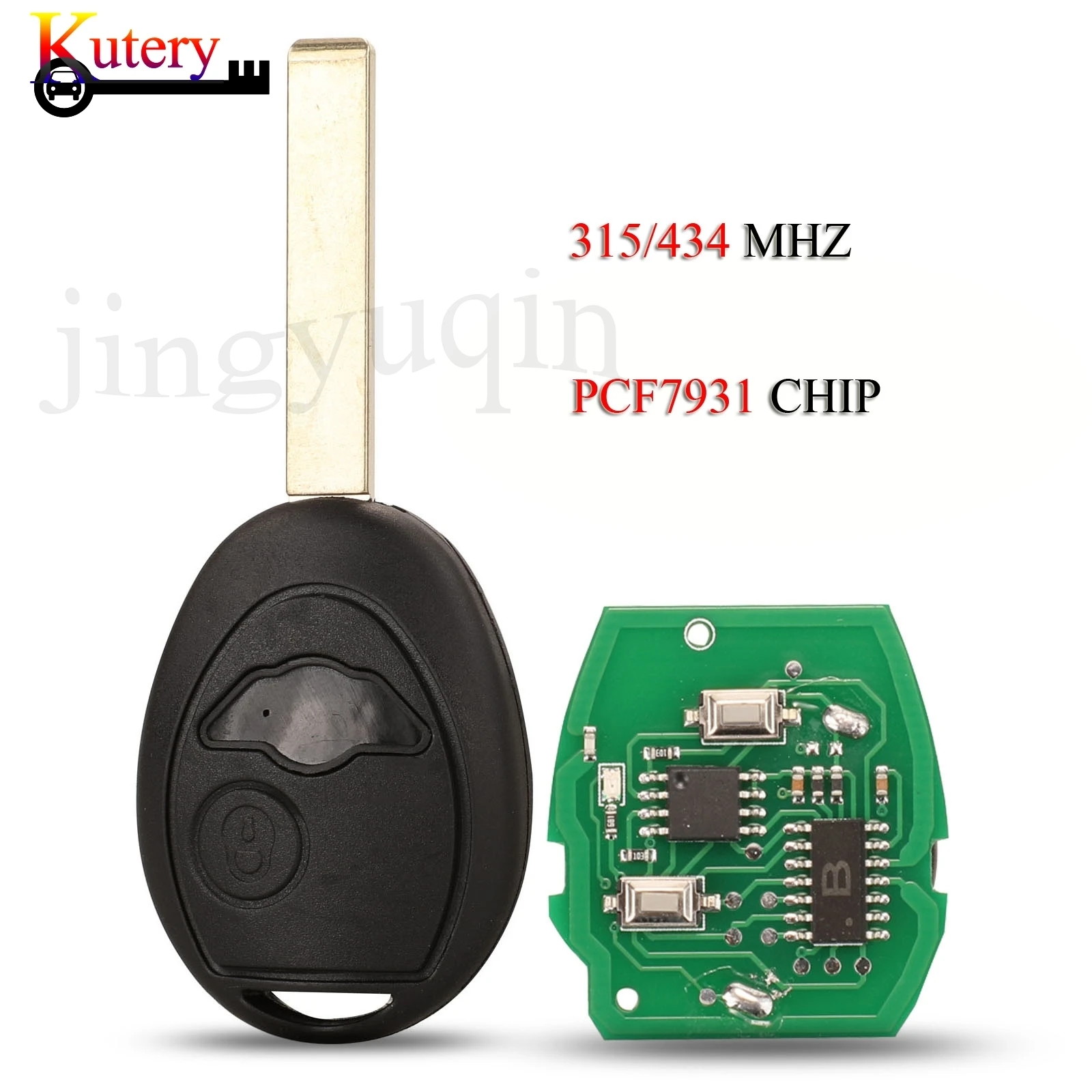 

jingyuqin 5PCS/Lot Remote Car Key For BMW Mini Cooper S R50 R53 315/433MHZ ID73 PCF7931 Chip With Uncut Blade