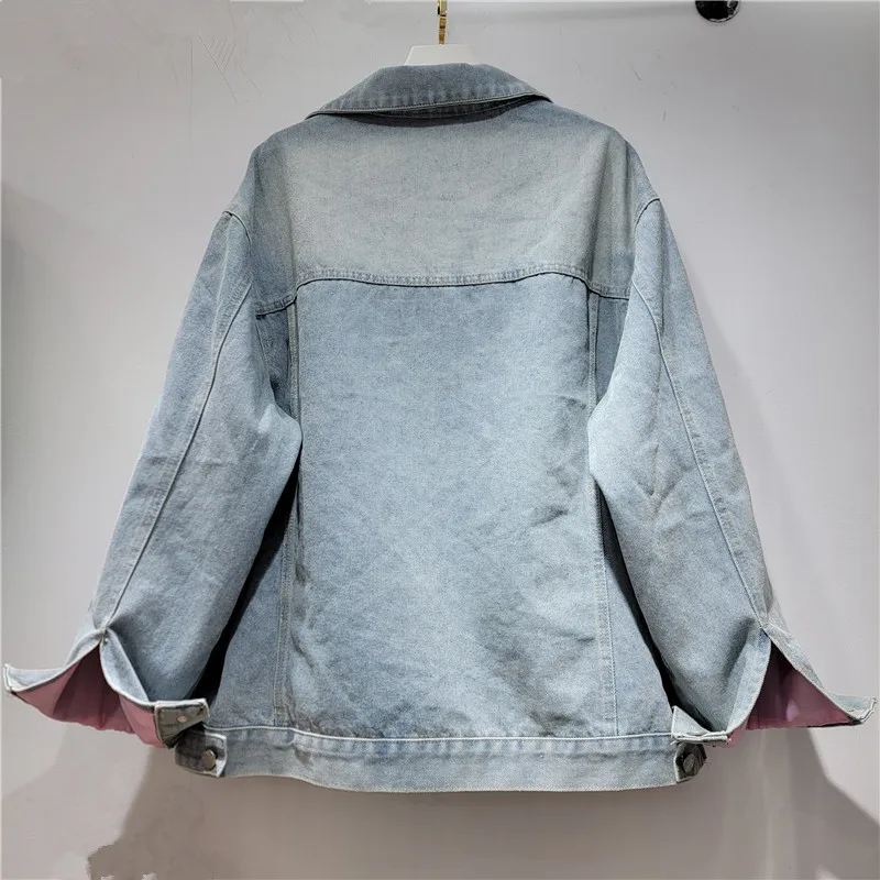 ANJY Spring Autumn New Women European Style Embroidered Flares Design Washed Denim Jacket Niche High-end Distressed Coats A27459