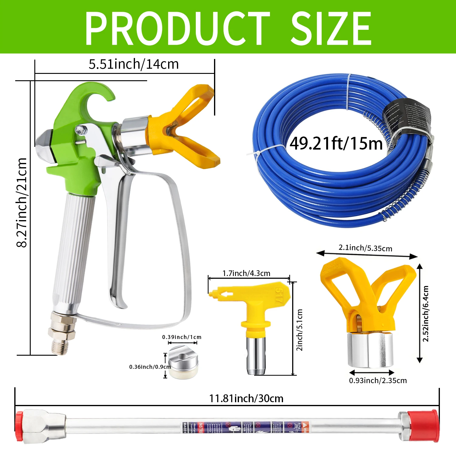 스프레이 건, 15m 호스, 30cm 연장관 및 노즐이 - Paint Sprayer Nozzle Kit 리뷰 및 가격