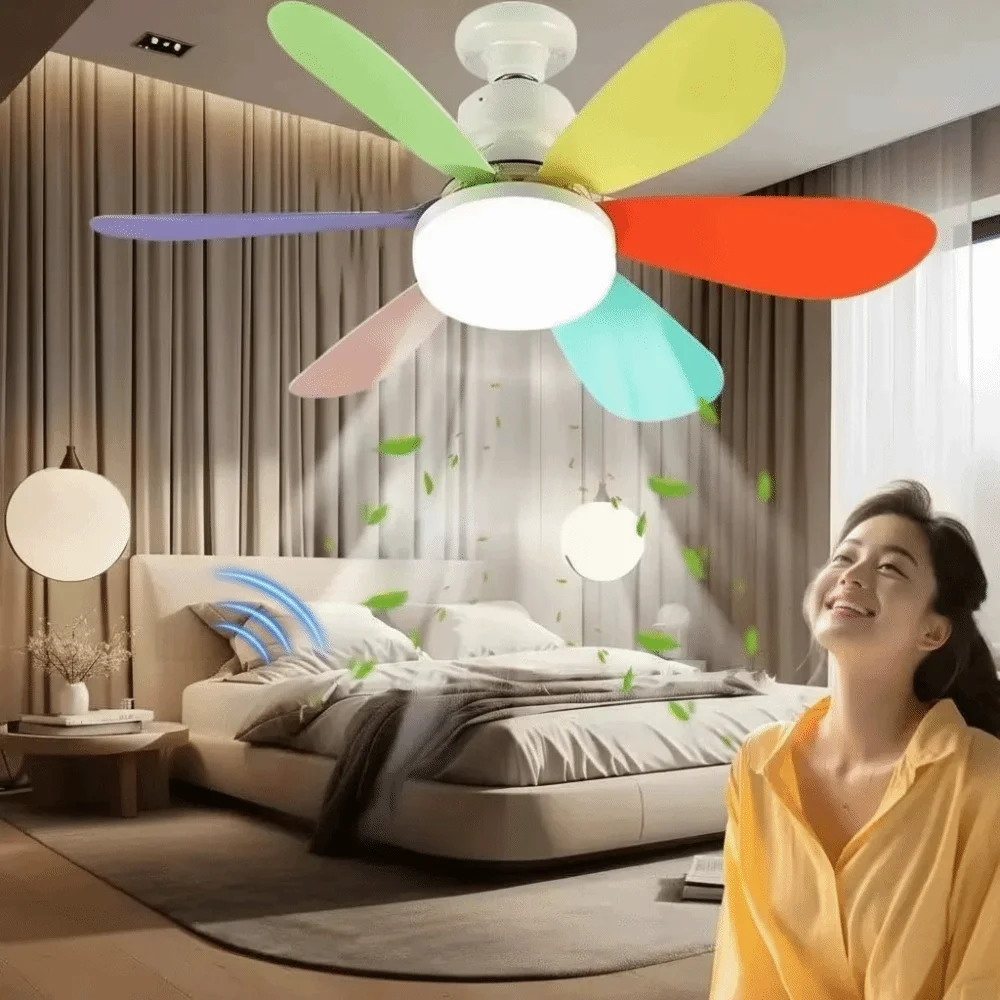 Minimalist With Remote Control Ceiling Fan Light Dimmable Intelligent LED Light Fan E27 Base 30W/40W Ceiling Fan Living Room