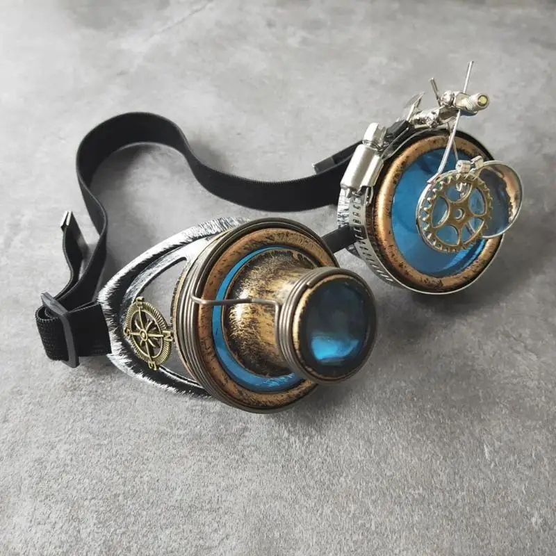 B95f vintage óculos steampunk óculos goth cosplay óculos alça ajustável para mulheres homens halloween cosplay festa