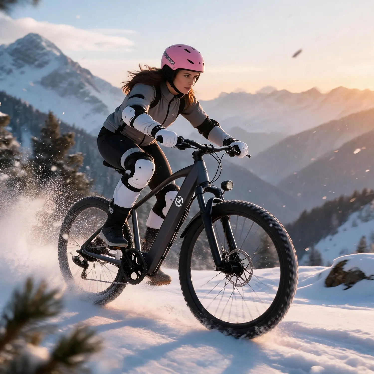 Christmas electric bike wilderness camping e-bike, 500W motor, 26 inch wheel, mechanical disc brake, pedal assist, removable battery for tent charging