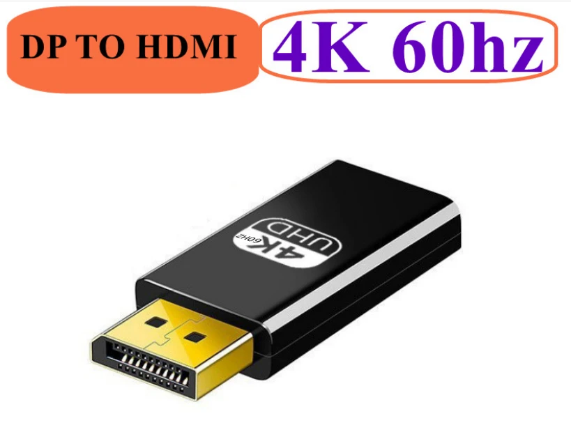 4k 60hz/4k/1080p displayport para hdmi-cabo adaptador compatível 1080p dp para hdmi-conversor de áudio de vídeo compatível para pc tv portátil