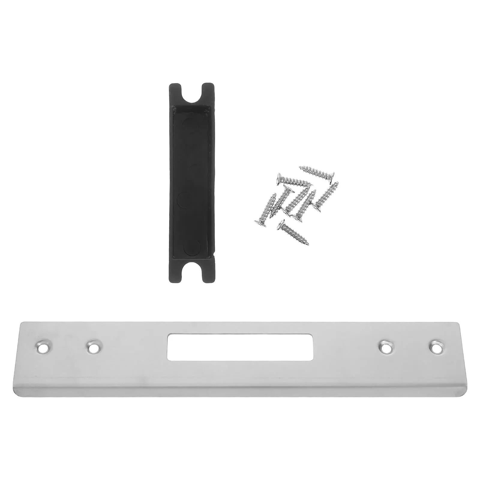 

1 set 1 Set Stainless Steel Latch Guard Plate Heavy Duty Security Strike Plate For Interior Exterior Wooden Doors Anti-Wobble