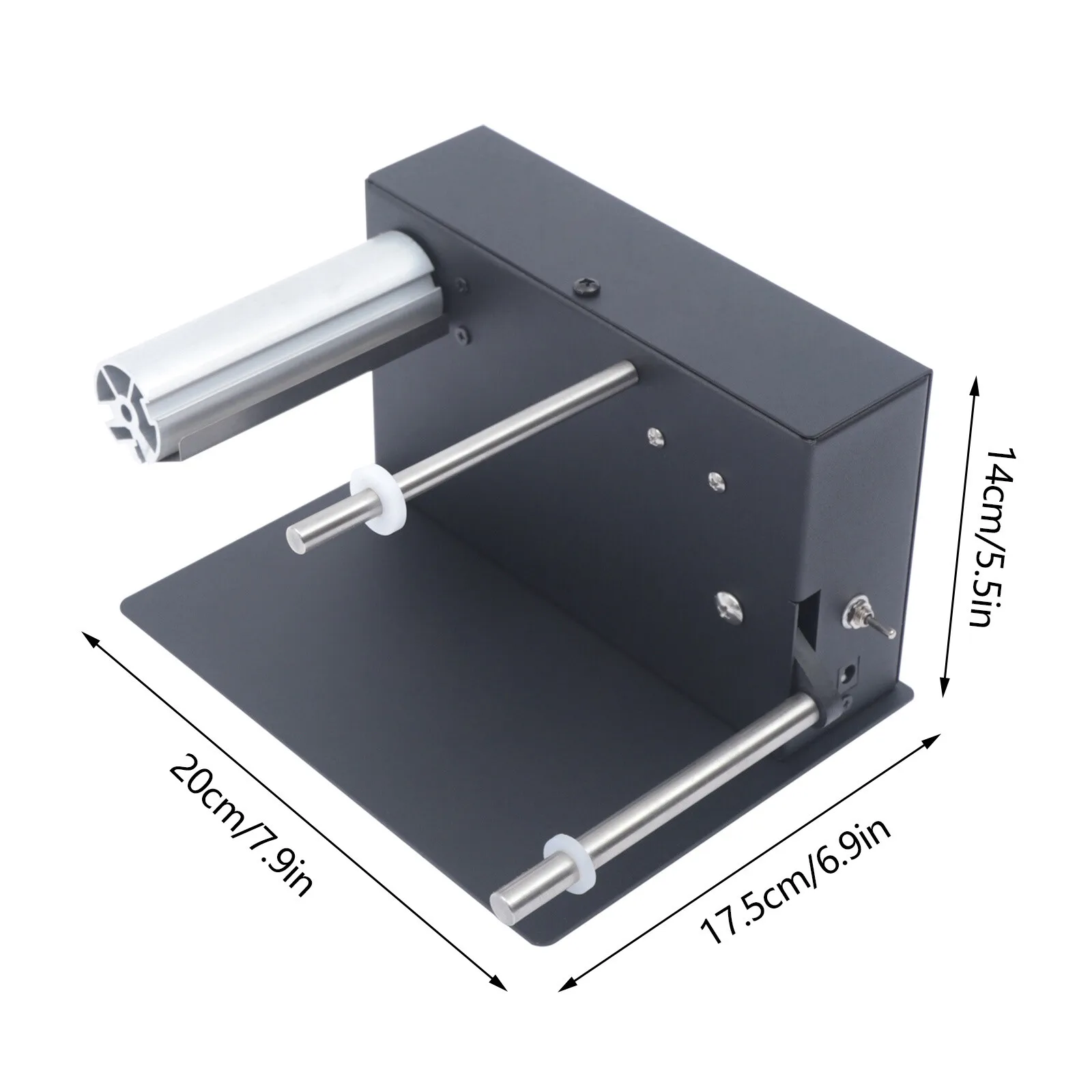 180mm Black Aluminum Alloy Automatic Label Rewinder Rewinding Machine With Speed Adjustable Bidirectional