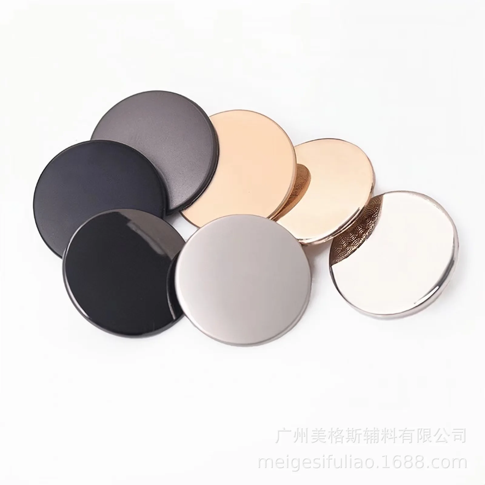 

Flat Round Solid Metal Buttons, Alloy Hand Sew Fasteners for Coat Suit Shirt Cuff Decoration