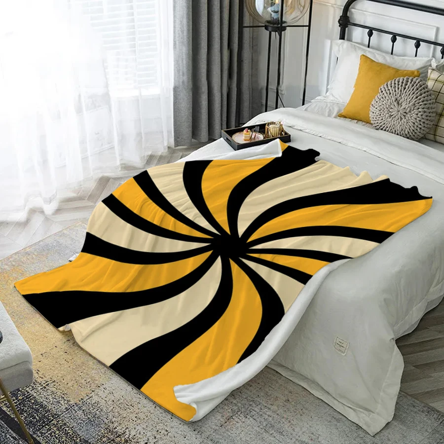 

Swirl Pattern Blanket Microfiber Flannel Cover Blanket Bedroom Living Room Sofa Soft And Comfortable Home Decoration