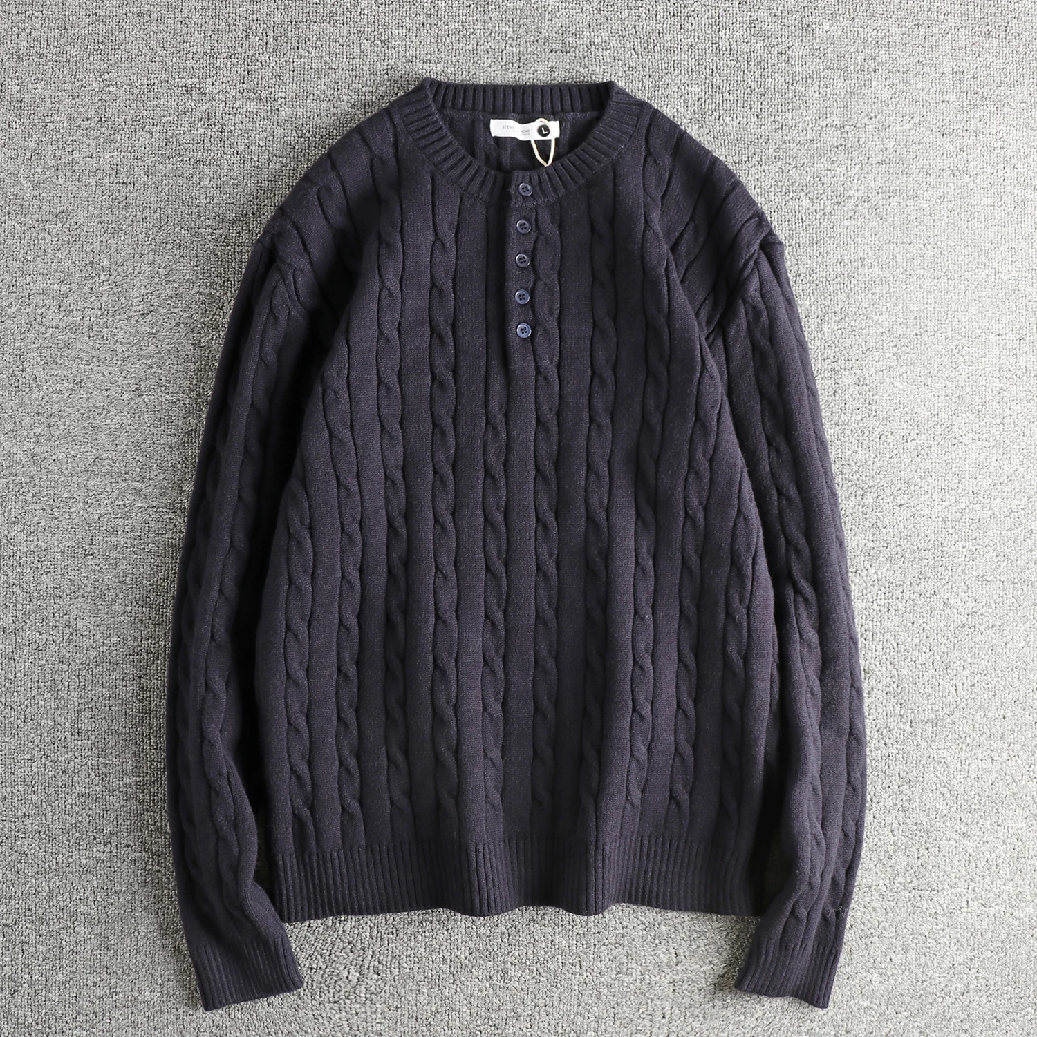 

Men's Knitted Long Sleeve Sweater Vintage Floral Design Casual Commute Warm Breathable Henry Collar All-Match Winter Fashion