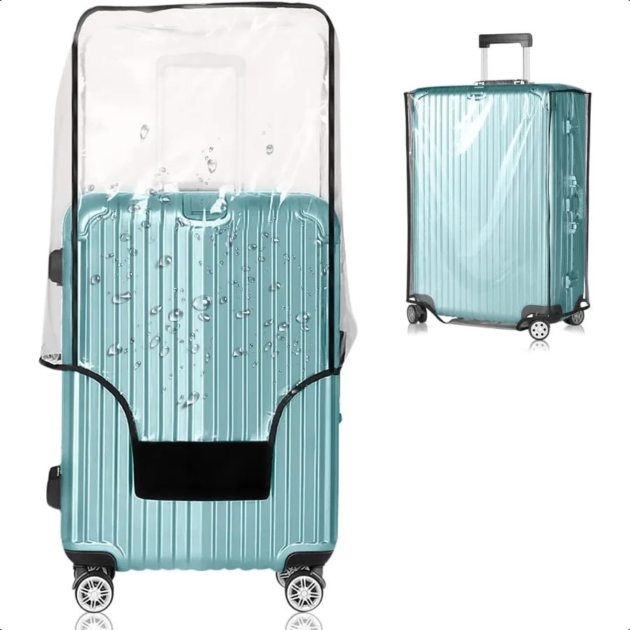 

Suitcase Covers for Lage TSA Appd Clear PVC Lage Protector Cover Thick Transparent Waterproof Sleeve with Large Hook and Loop C