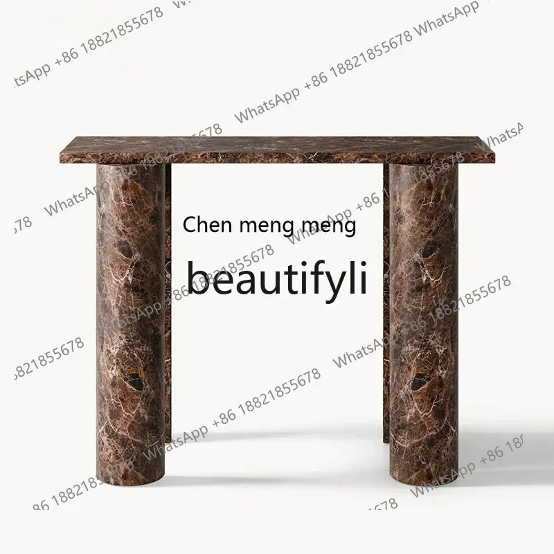 182Q Italian minimalist natural marble entrance table light luxury entrance table high-end view table