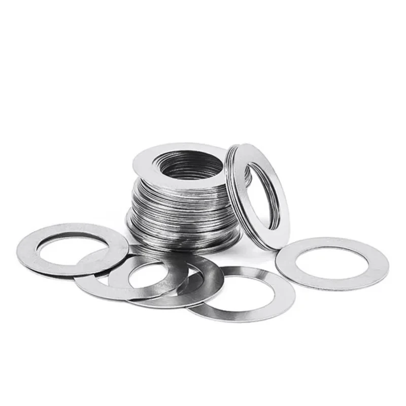 M9-M16 304 Stainless Steel Ultra Thin Flat Washer Set / High Precision Super Thin Shim Gasket 0.1-0.5mm Thickness