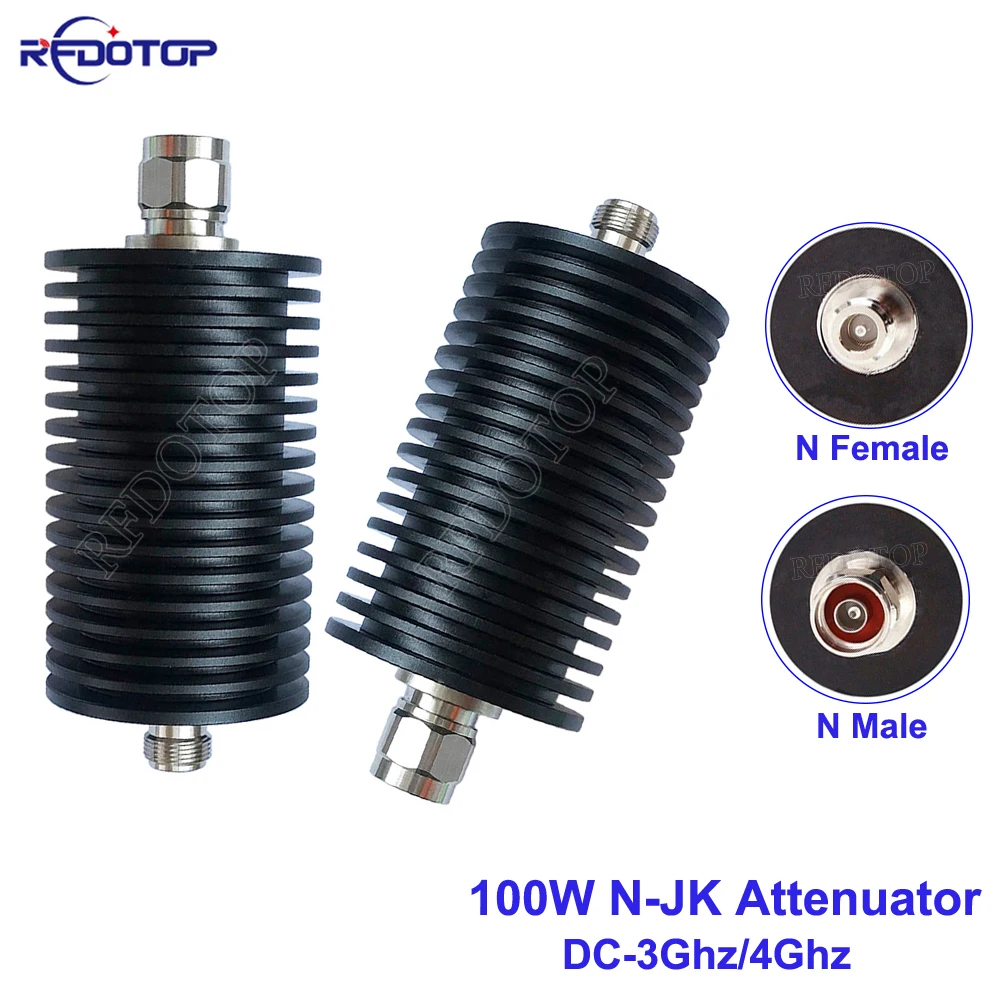 100w-n-jk-type-n-prise-male-a-prise-femelle-attenuateur-dc-3ghz-4ghz-1-2-3-5-6-10-15-20-30-40-50-60db-connecteur-d'alimentation-coaxial-rf