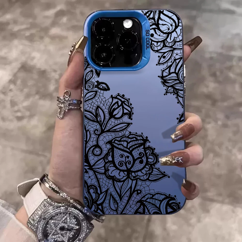 Luxuriöse Spitzenblumen-Hülle für iPhone 16 17 15 Pro Max Hüllen iPhone 17 11 12 13 ProMax 14 15 16e Plus 8 XS XR Stoßfeste IMD-Hülle – Detail 9