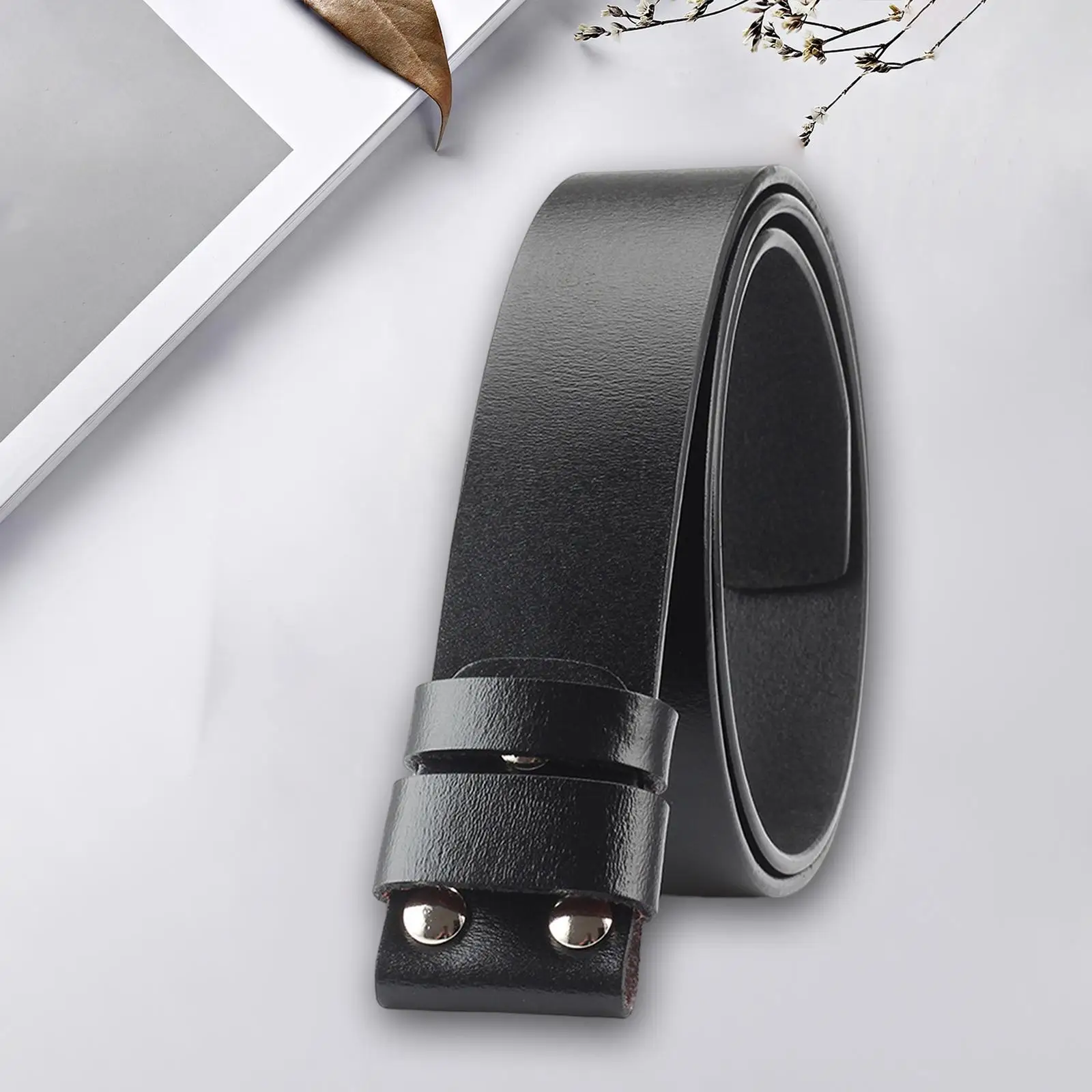Cinturón sin hebilla para mujer, correa ajustable de piel sintética para jeans, cinturón de repuesto liso para trajes formales e informales